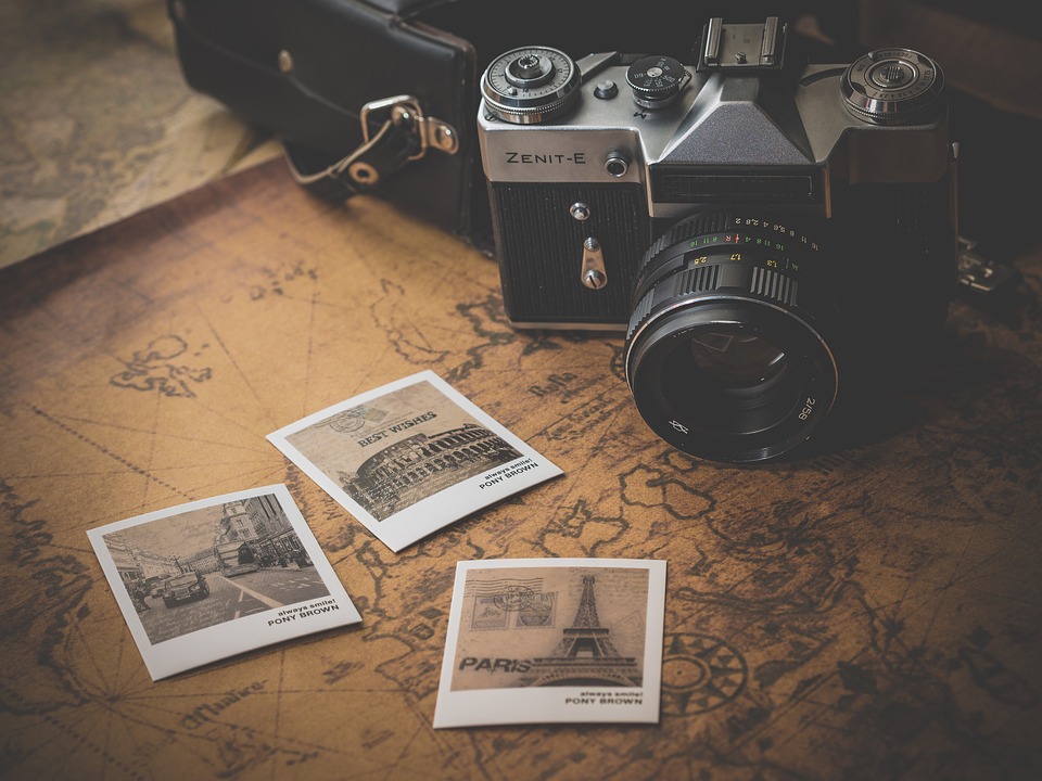 a camera and photos